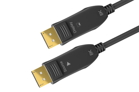 Optisk hybrid Optisk Displayport 2.0 kabel, sort - 20,00 meter