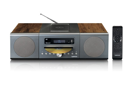 Lenco Stereo anlæg FM/DAB, CD, BT, USB og Qi lader