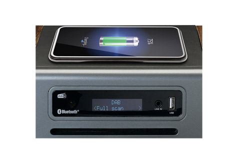Lenco Stereo anlæg FM/DAB, CD, BT, USB og Qi lader