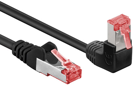 Angled network cable, CAT 6 S/FTP | 1 meter