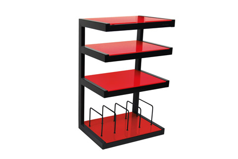 NorStone ESSE HIFI Vinyl rack, 4 shelves, red / black