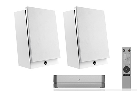 System Audio Silverback 1 on-wall speaker, incl. stereo hub, white satin,  1 system