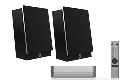 System Audio Silverback 1 on-wall speaker, incl. stereo hub, black satin,  1 system