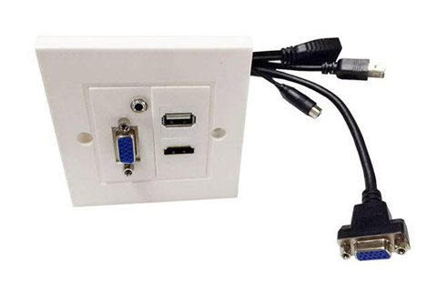 Vivolink HDMI + USB-A + 3.5mm Minijack + VGA stikkontakt