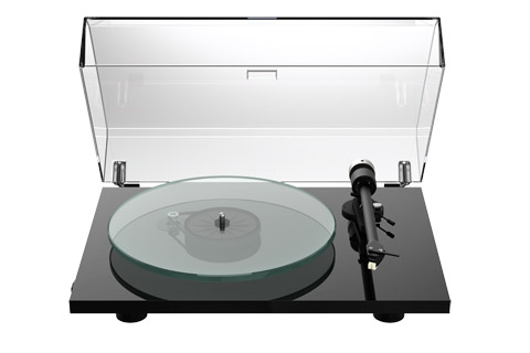 Pro-Ject T2 W network record player with tonearm and Sumiko Rainier cartridge, black highgloss