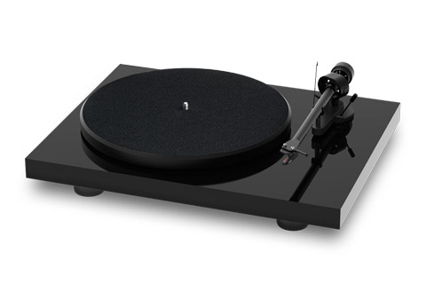 Pro-Ject Debut III turntable with tonearm and OM-5e cartridge, black highgloss
