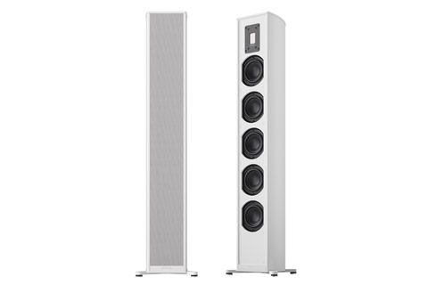 PIEGA Premium 501 Wireless Gen2 active floorstanding speakers, white varnish alu, gray fabric grill,  1 pair