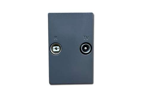 Triax TD260E antenna wall end-outlet, TV/FM, charcoal grey