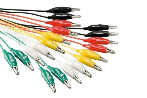 Test cables with clip terminal, 10 pcs.