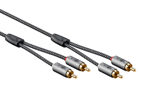 stereo phono RCA audio cable (2x Phono RCA male - male) | 3 meter