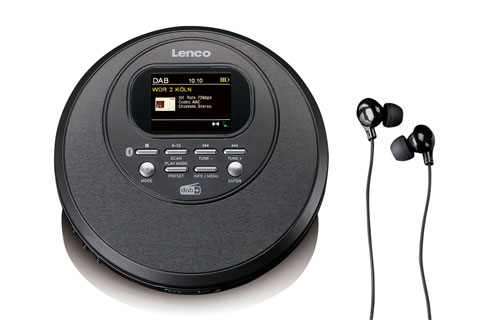 Lenco CD-500 bärbar Discman med CD, DAB+/FM, BT, svart