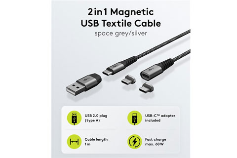 Magnestisk 2 i 1 USB kabel