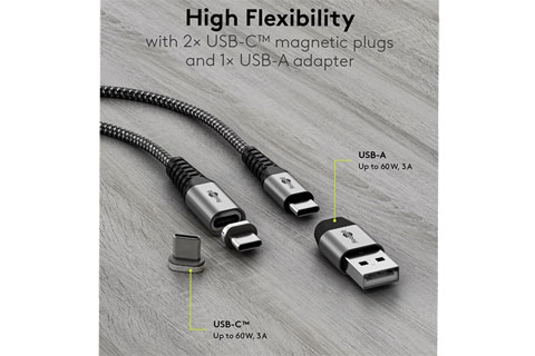Magnestisk 2 i 1 USB kabel