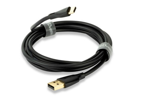 QED Connect USB-A till USB-C-kabel, svart | 0,75 meter