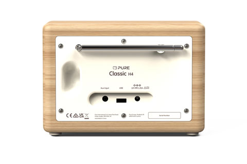 Pure Classic H4 FM/DAB+ Radio med Bluetooth hvid/eg bagside