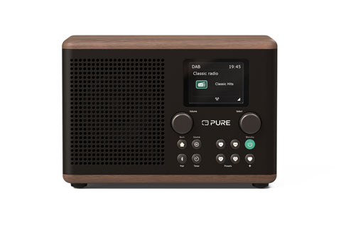 Pure Classic H4 FM/DAB+ Radio with Bluetooth | Walnut, black
