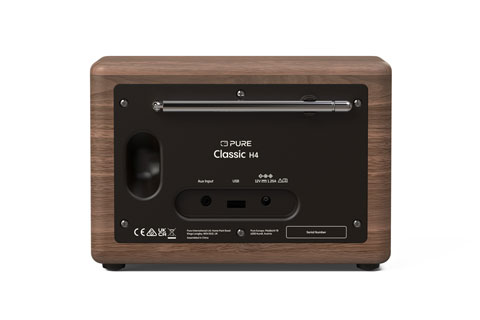 Pure Classic H4 FM/DAB+ Radio med Bluetooth sort/valnød bagside