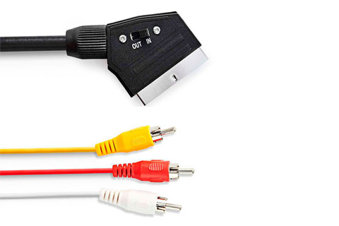 Scart to Composite and stereo phono cable | 2 meter