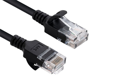 MicroConnect Micro Connect CAT 6a U/UTP slim network cable | Black | 5 meter