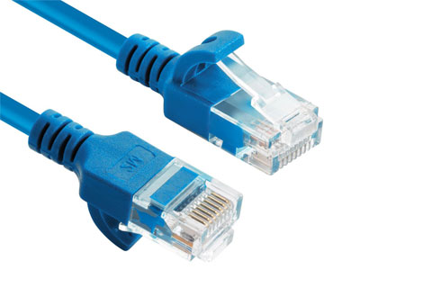 MicroConnect Micro Connect CAT 6a U/UTP slim nätverkskabel | Blå | 0,25 meter