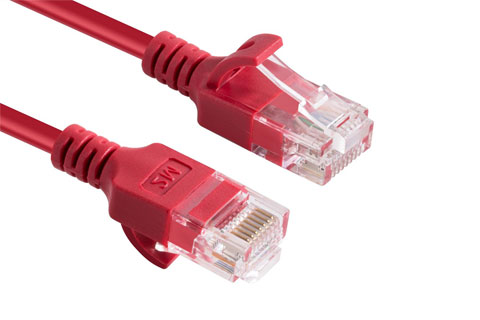 MicroConnect Micro Connect CAT 6a U/UTP slim nätverkskabel | Röd | 0,25 meter