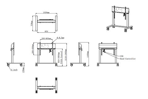 iiyama Motoriseret tv stand op til 98-105