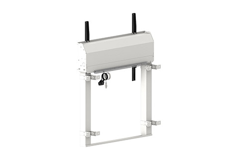 Motorized floor-supported wall mount for screens up to 98