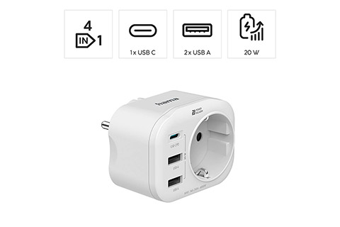 stikkontakt med USB-C/A