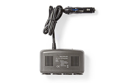 Cigarettænder splitter 4x12V + USB-A - top