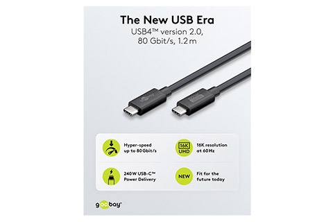 USB4 kabel, 240W / 80 Gbps