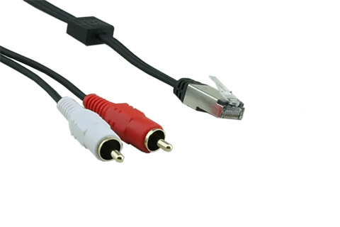 Almando Powerlink RJ45 till stereo RCA | svart | 0,50 meter