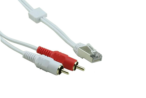 Almando RJ45 powerlink til phono kabel, hvid