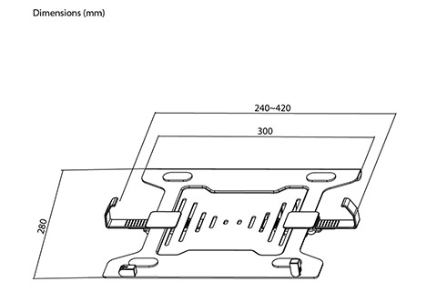 Laptop holder til skærmarm - drawing