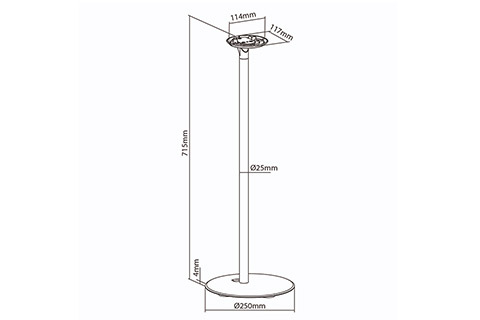 Gulvstand til Sonos Era 100 - Dimensions