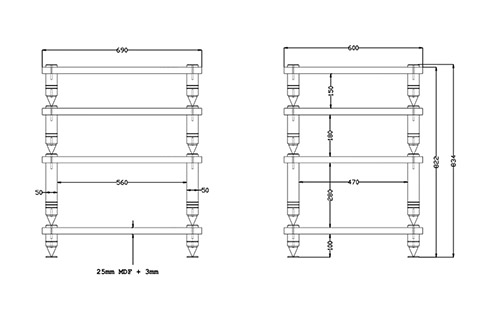 Como rack-  Dimensions