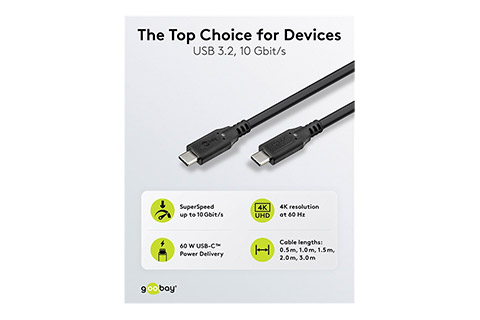 USB-C kabel SuperSpeed+ (60W)