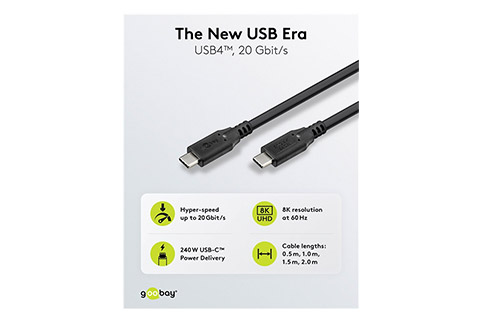 USB-C kabel USB4, 20 Gbps / 240W