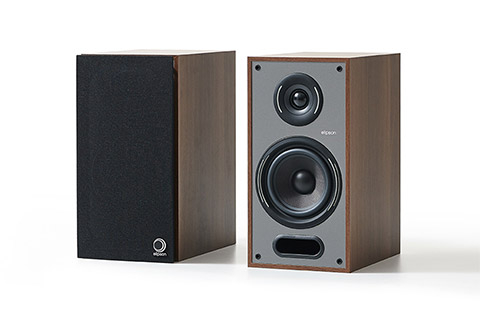 Elipson Horus 6B reol højttalere, Walnut - Dark Grey