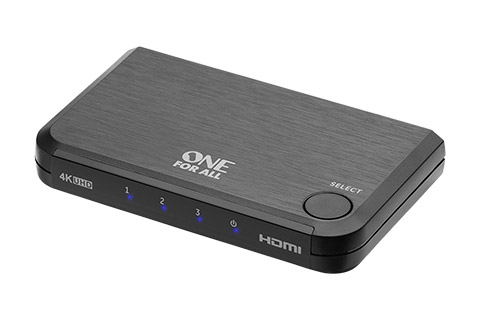 3-vejs HDMI switch med kabel (3 ind - 1 ud)