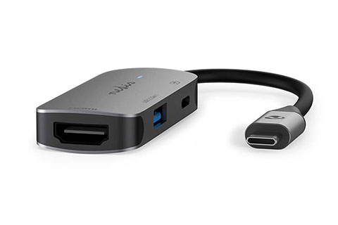 USB-C multiport adapter USB-C han til USB-A/USB-C og HDMI