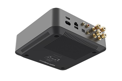 WiiM Amp Pro streaming amplifier, dark grey