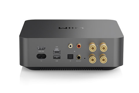 WiiM Amp Pro streaming amplifier, dark grey