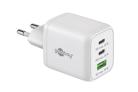 3-ports USB-A / USB-C  oplader (65W PD/QC 3.0)