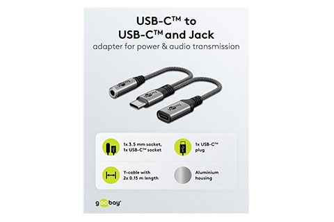 USB-C adapter til USB-C, 3,5 mm MiniJack - Lifestyle