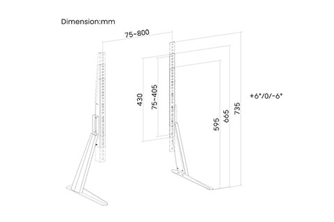 WM 2870 universal justerbar TV bordfod / stander