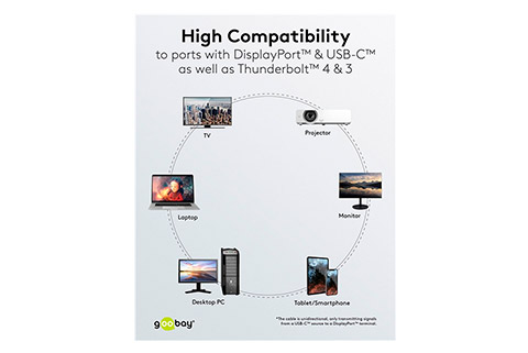 USB-C to DisplayPort cable 4K@60Hz