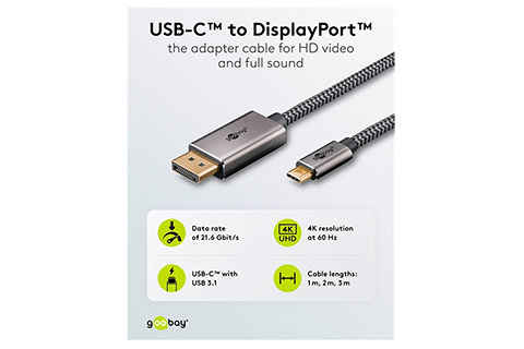 USB-C to DisplayPort cable 4K@60Hz
