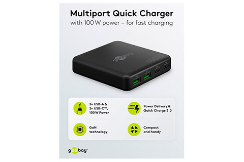 4-port USB-A / USB-C charger 65W PD/QC 3.0