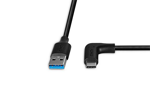 USB 3.2 cable angle 90° USB A – USB C, 15W