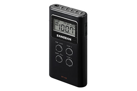 Sangean DT-120 Pocket radio - Black side